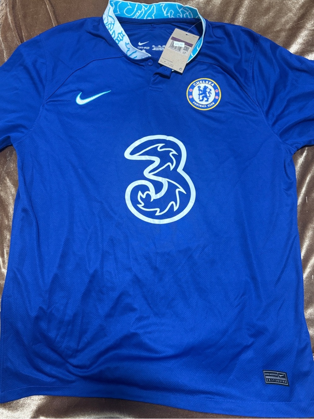 Nike Chelsea FC Men's Blue Soccer Jersey with Light Blue Accents
